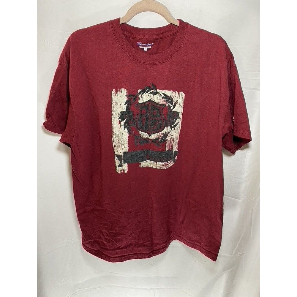 Champion Shirt Adult Extra Large Red Graphic Pullover Tee Mens.